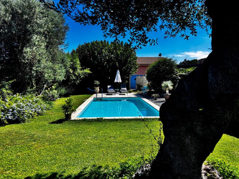 Piscina circondata dal giardino
